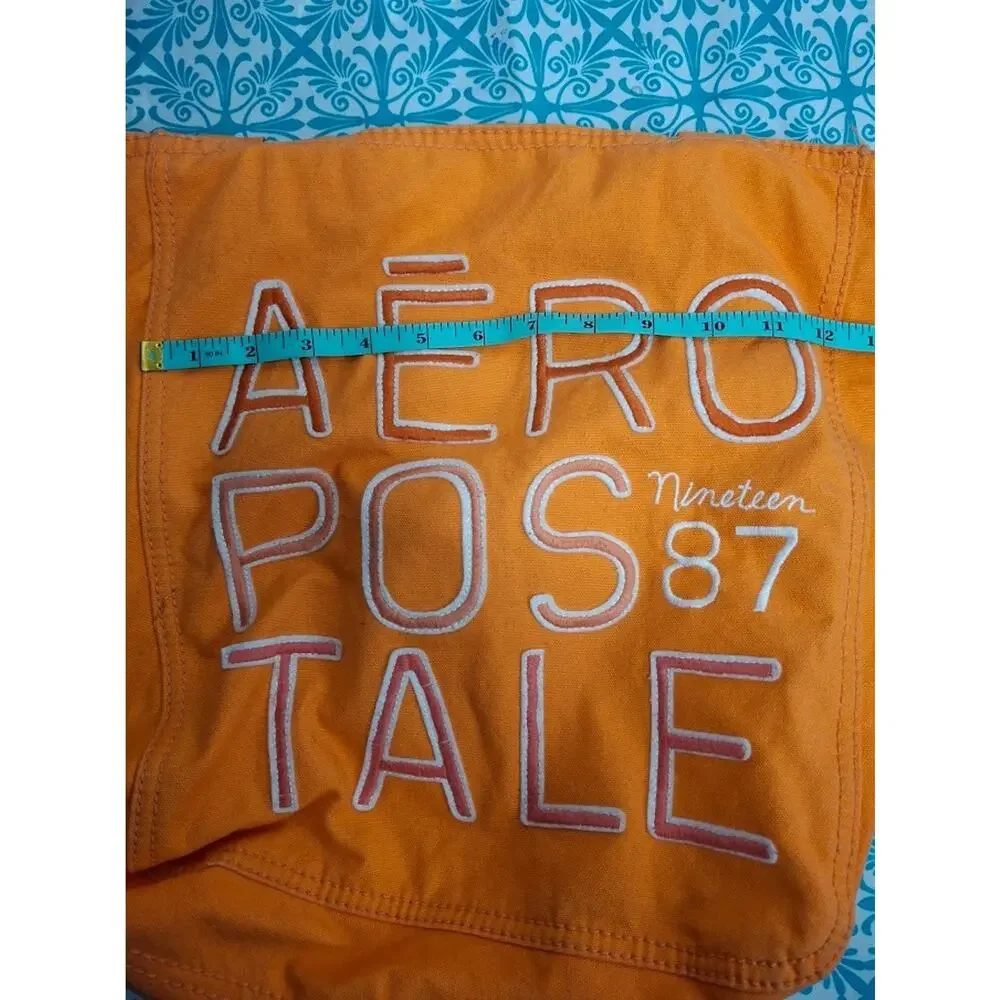 Aeropostale Orange Canvas Tote Bag 87 Embroidered Logo Y2K Retro Aero